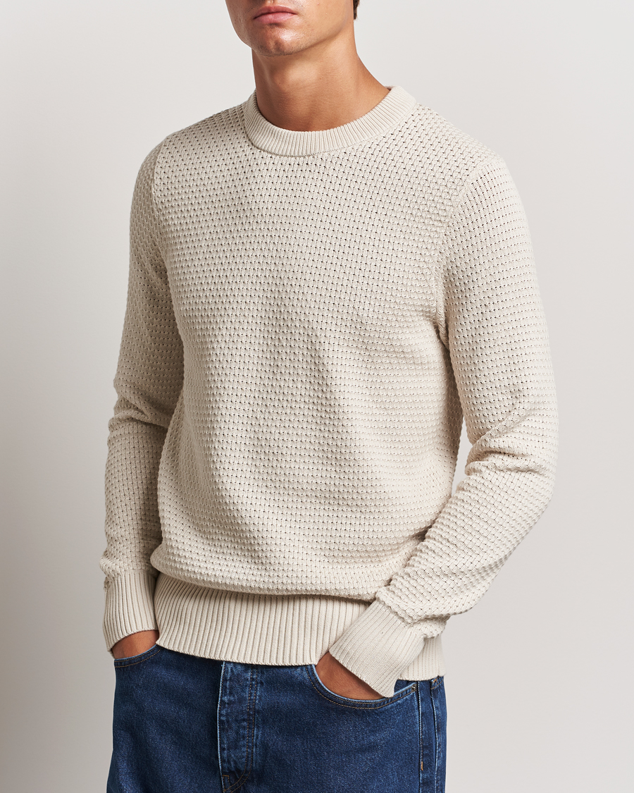 Hombres |  | J.Lindeberg | Oliver Structure Cotton Sweater Moonbeam