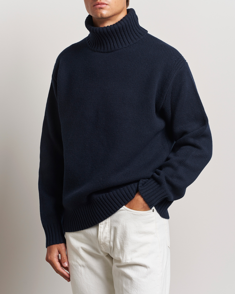 Hombres |  | J.Lindeberg | Todd Heavy Knit Turtleneck Navy