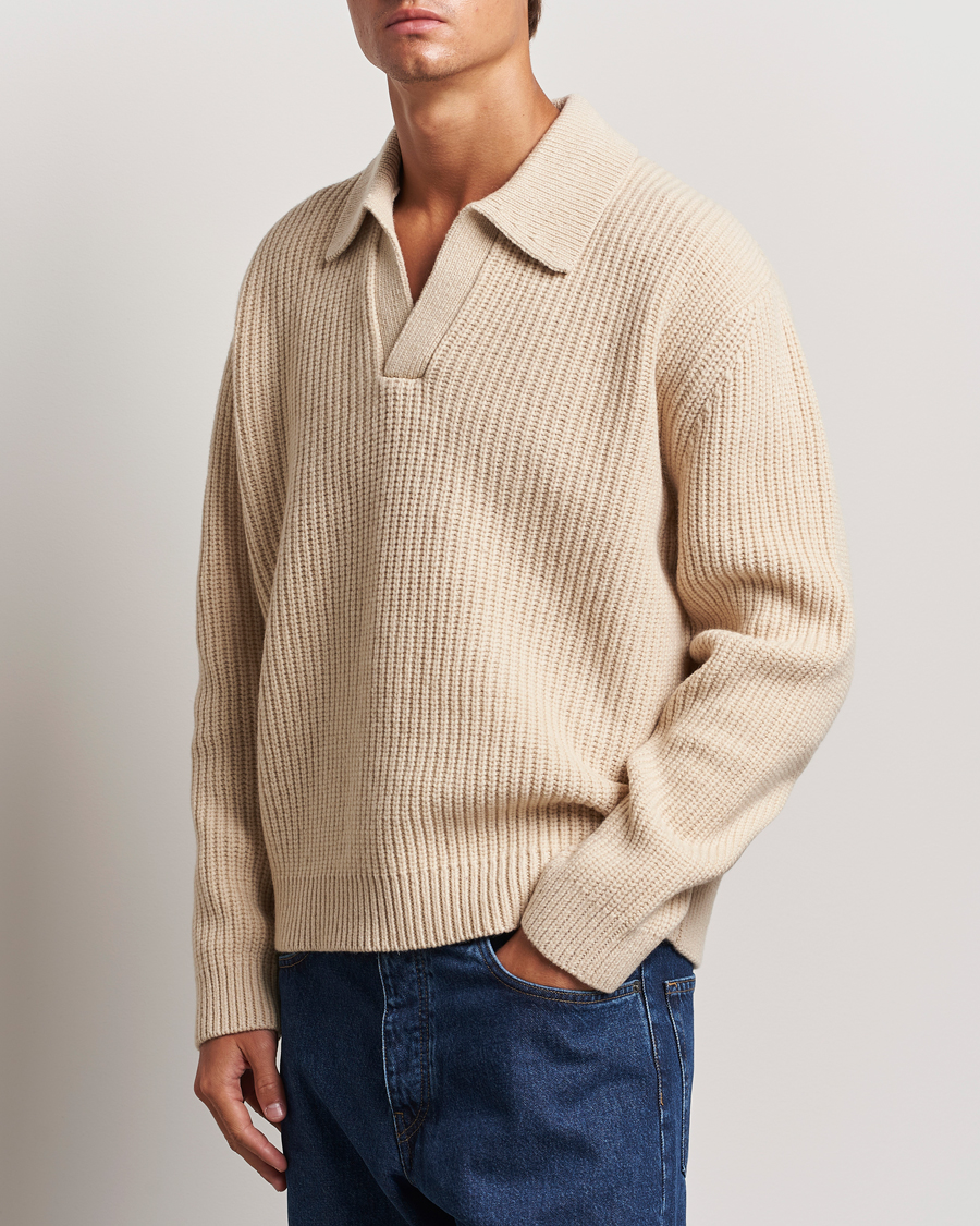 Hombres |  | J.Lindeberg | Jethro Heavy Polo Knit Moonbeam