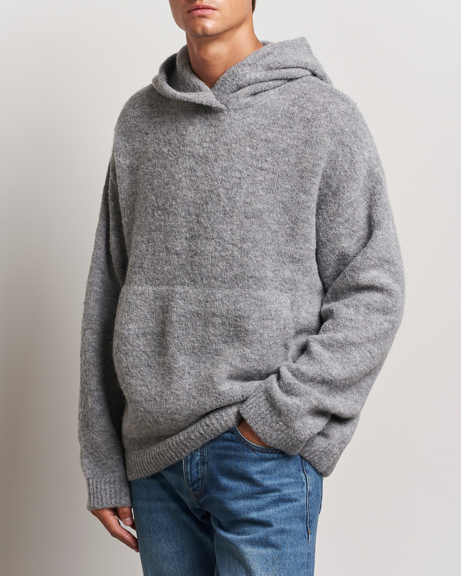 Hombres |  | J.Lindeberg | Broon Alpaca Blend Hoodie Mid Grey Melange