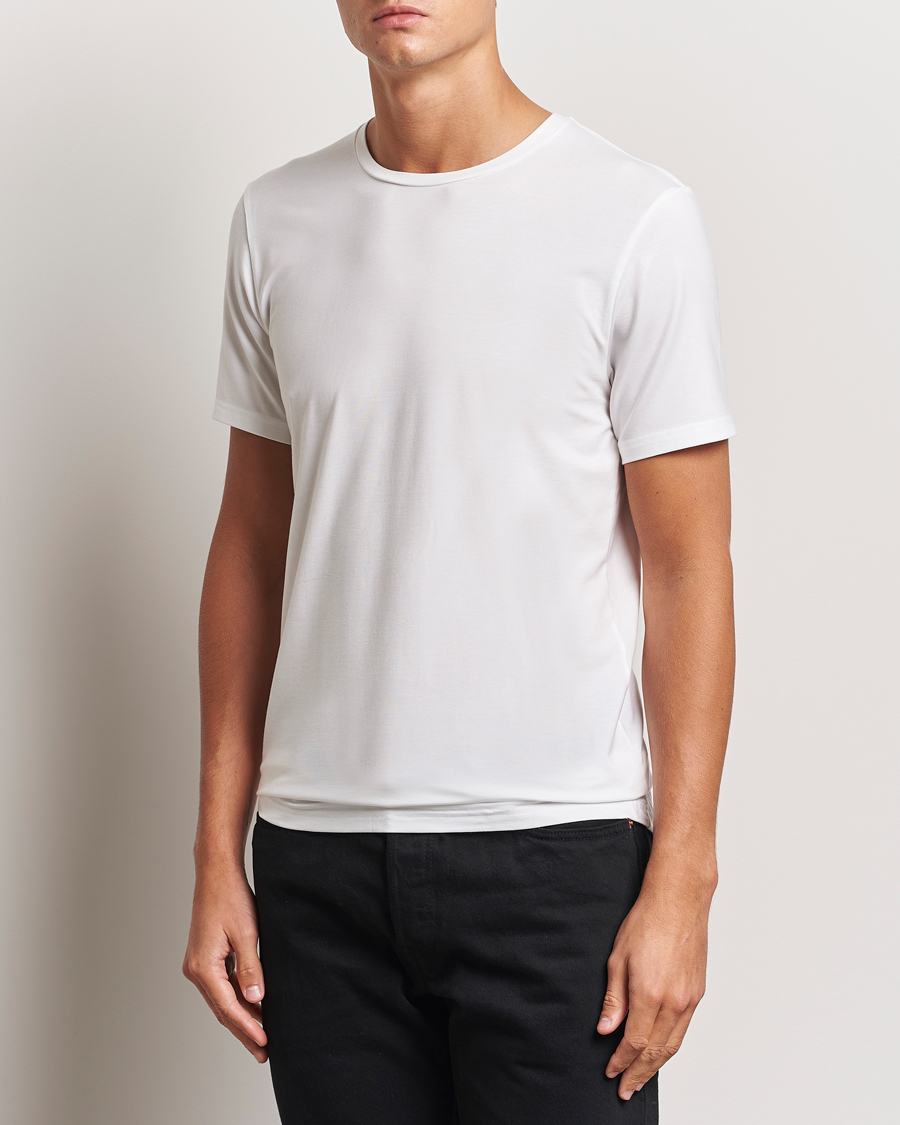 Hombres |  | Bread & Boxers | Tencel Crew Neck T-Shirt White