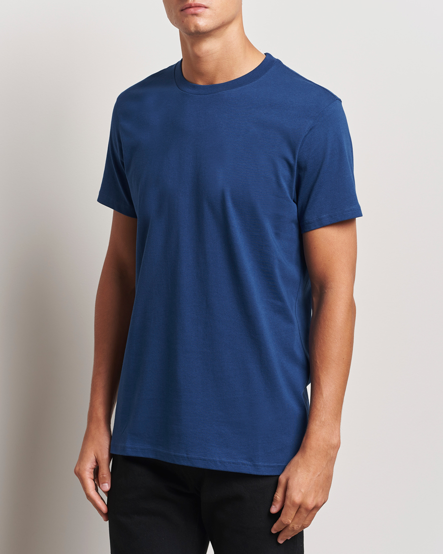 Hombres |  | Bread & Boxers | Heavy Cotton Crew Neck T-Shirt Ink Blue