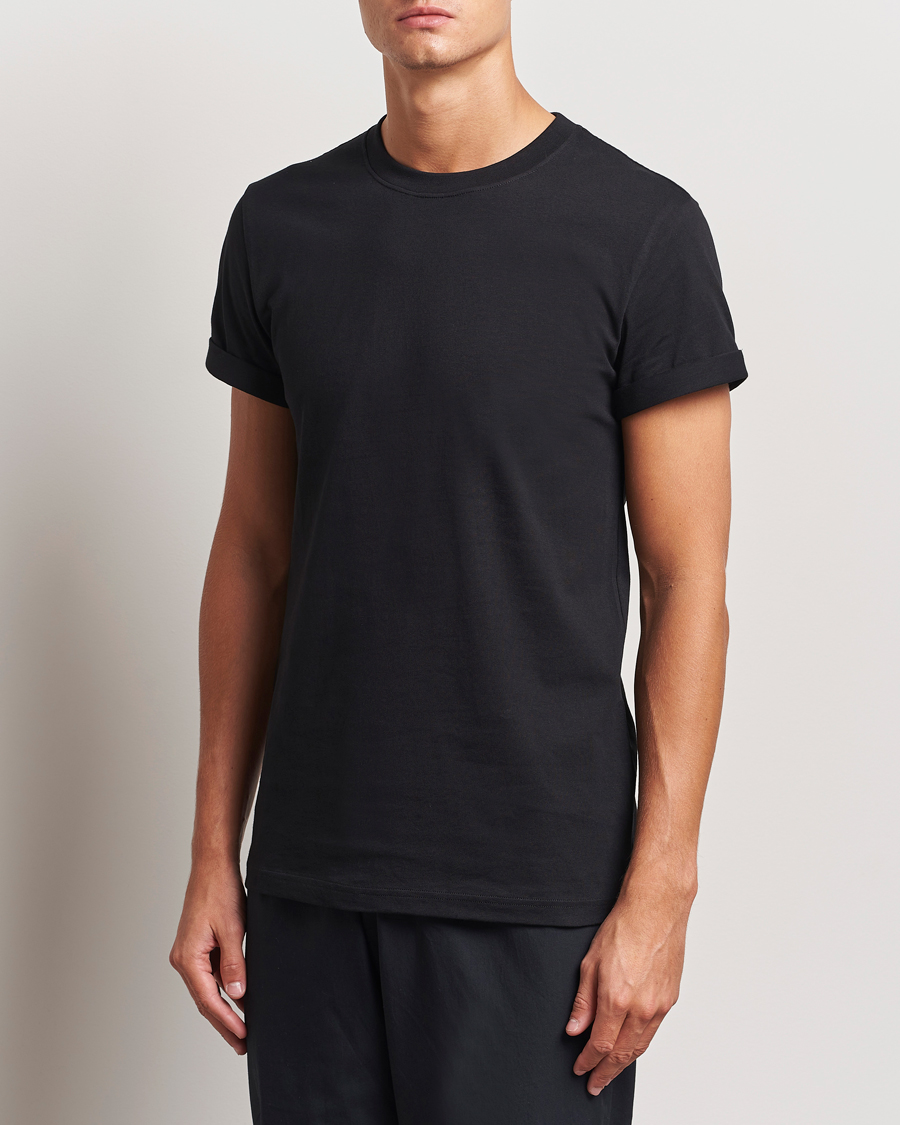 Hombres |  | Bread & Boxers | Roll-Up Crew Neck T-Shirt Black