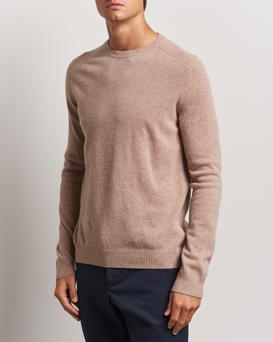 Hombres | Jerséis y prendas de punto | KnowledgeCotton Apparel | Lambswool Roundneck Beige