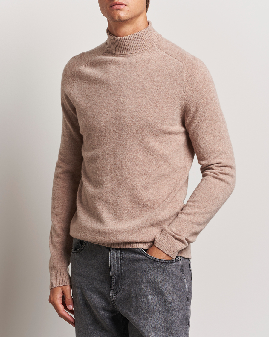 Hombres | Jerseys de cuello alto | KnowledgeCotton Apparel | Lambswool Rollneck Beige