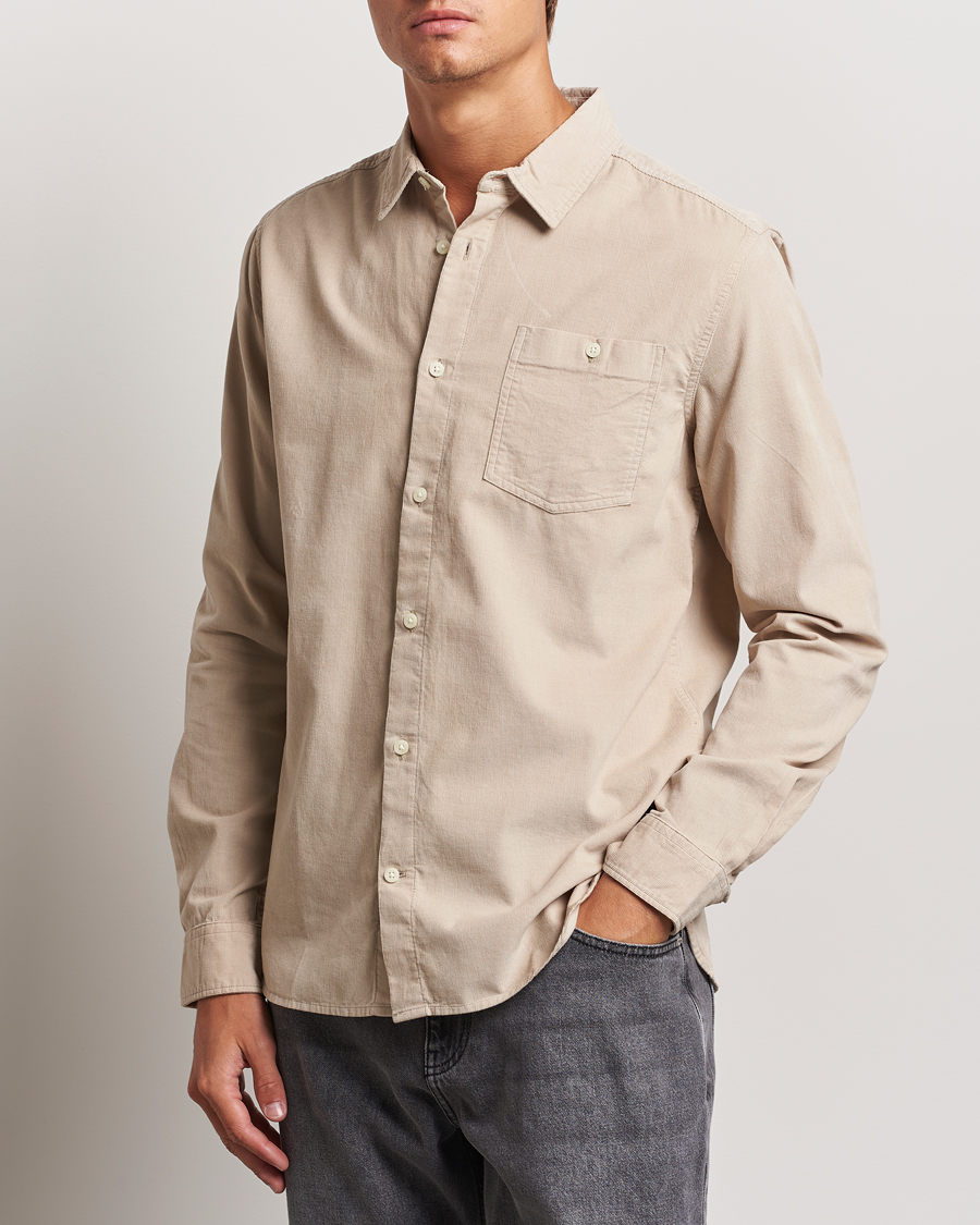 Hombres |  | KnowledgeCotton Apparel | Regular Fit Corduroy Shirt Beige