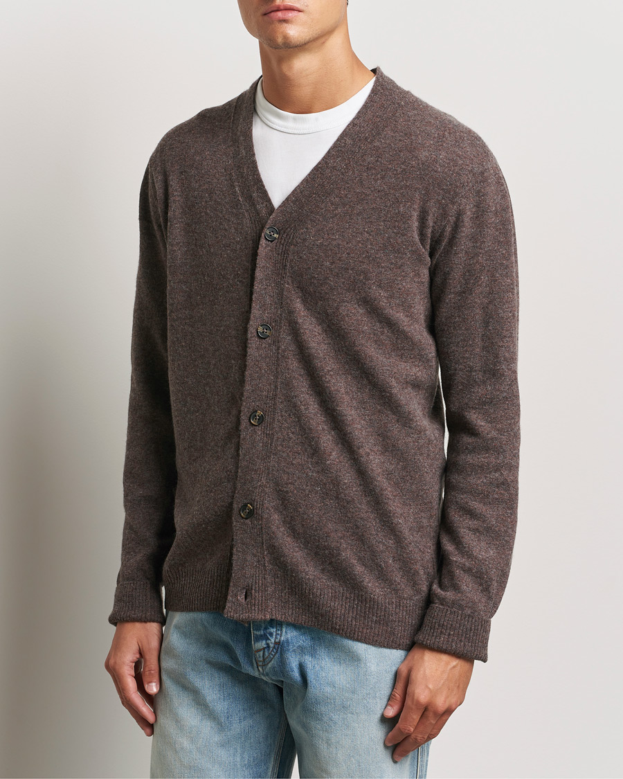 Hombres |  | KnowledgeCotton Apparel | Lambswool Cardigan Brown