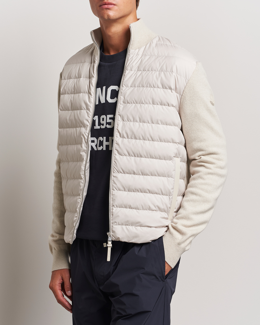 Hombres |  | Moncler | Full Zip Padded Cardigan Off White