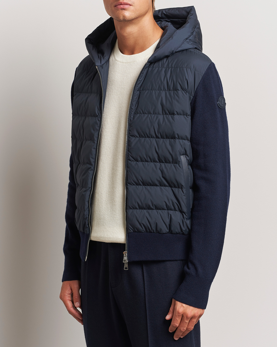 Hombres |  | Moncler | Full Zip Padded Hoodie Dark Blue