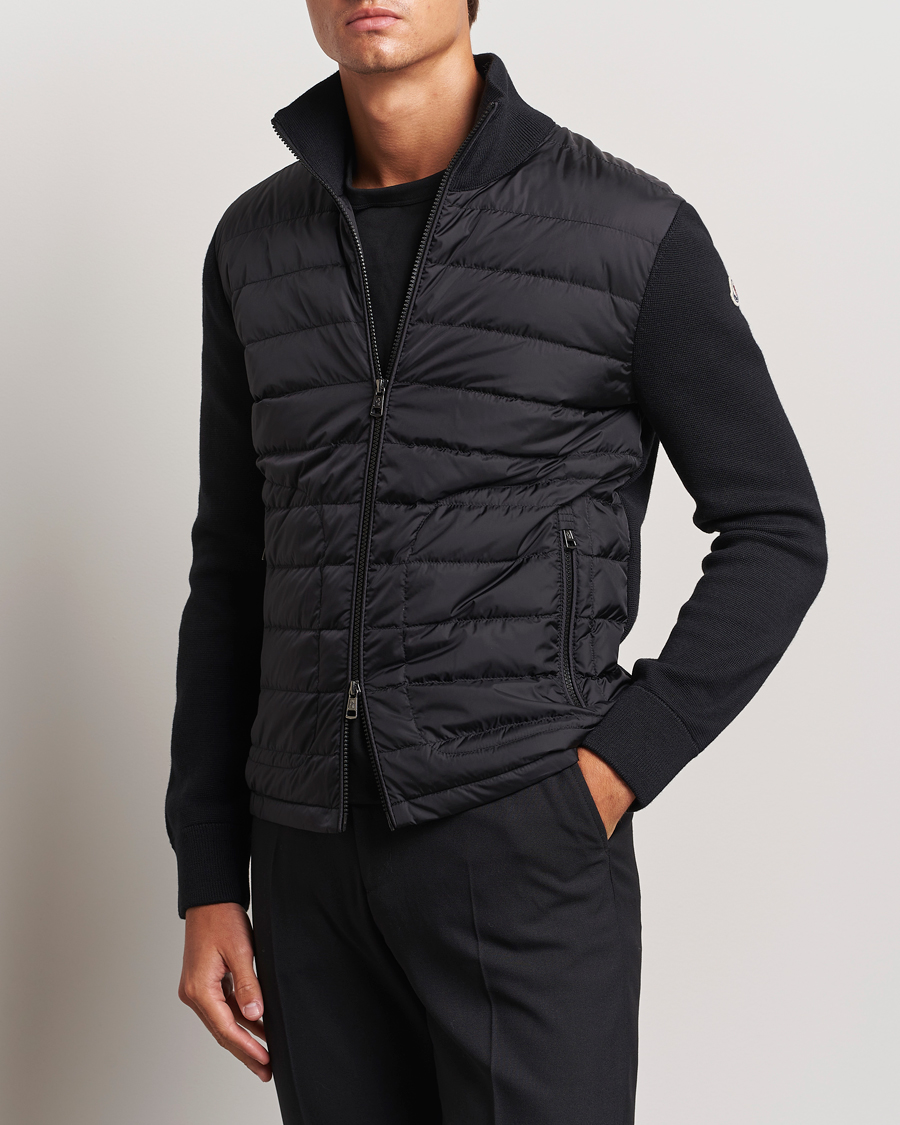 Hombres |  | Moncler | Hybrid Zip Sweater Black