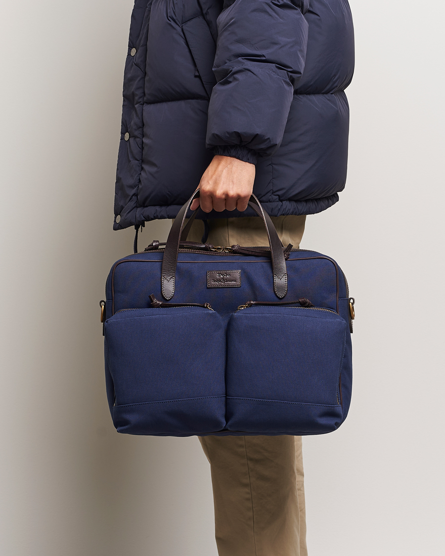 Hombres |  | Polo Ralph Lauren | Commuter Canvas Messenger Bag Newport Navy/Dk Brown