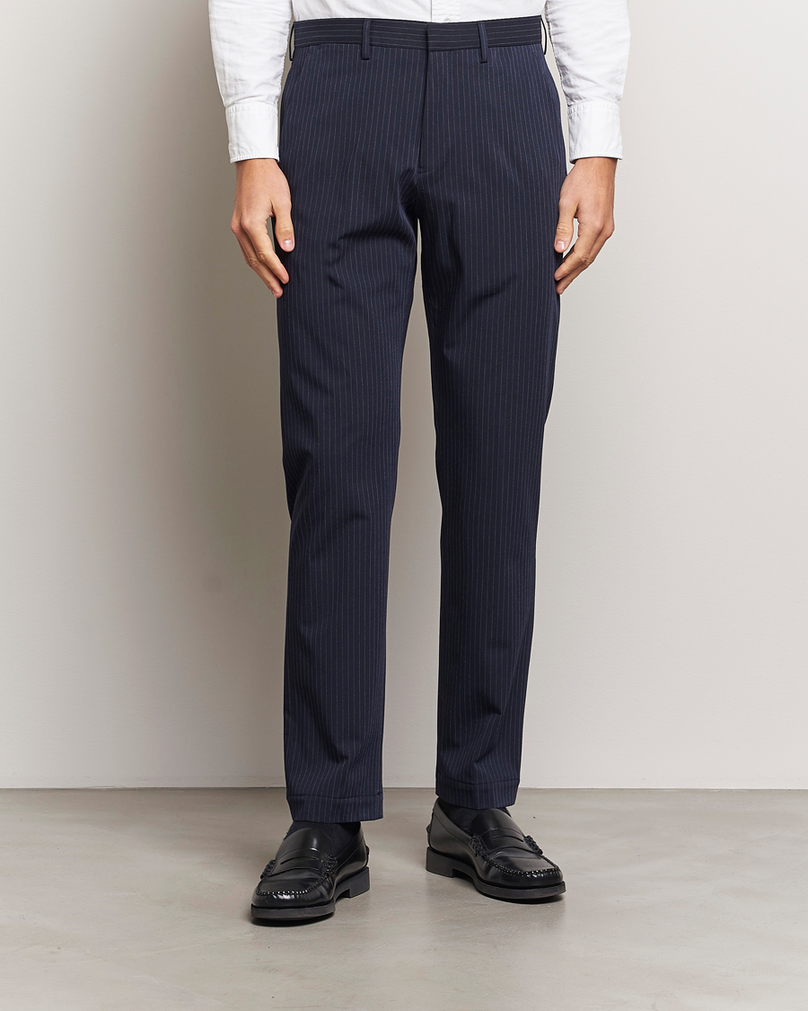 Hombres |  | Polo Ralph Lauren | Straight Fit Hudson Pinstripe Pants Navy