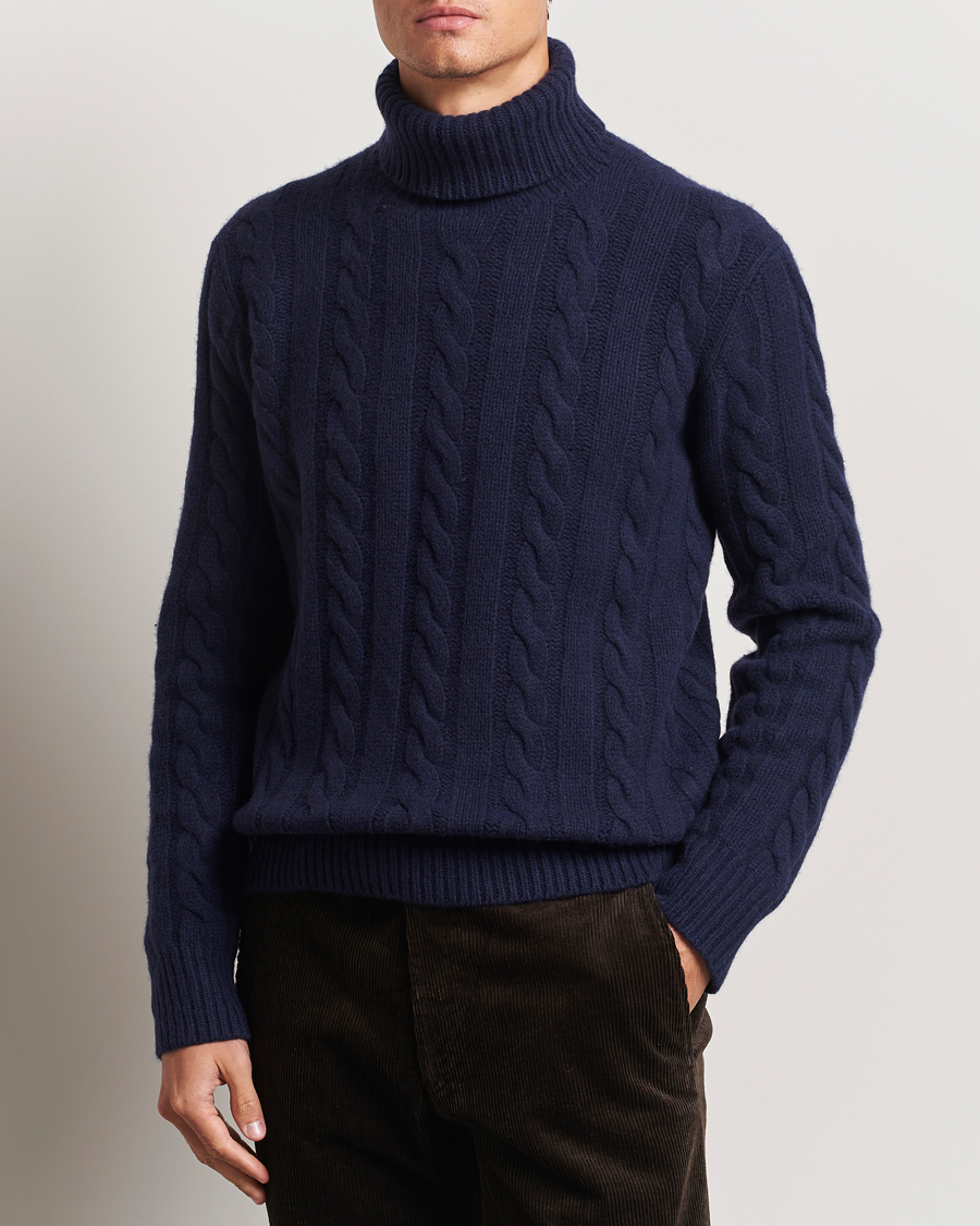 Hombres |  | Polo Ralph Lauren | Wool/Cashmere Cable Rollneck Hunter Navy