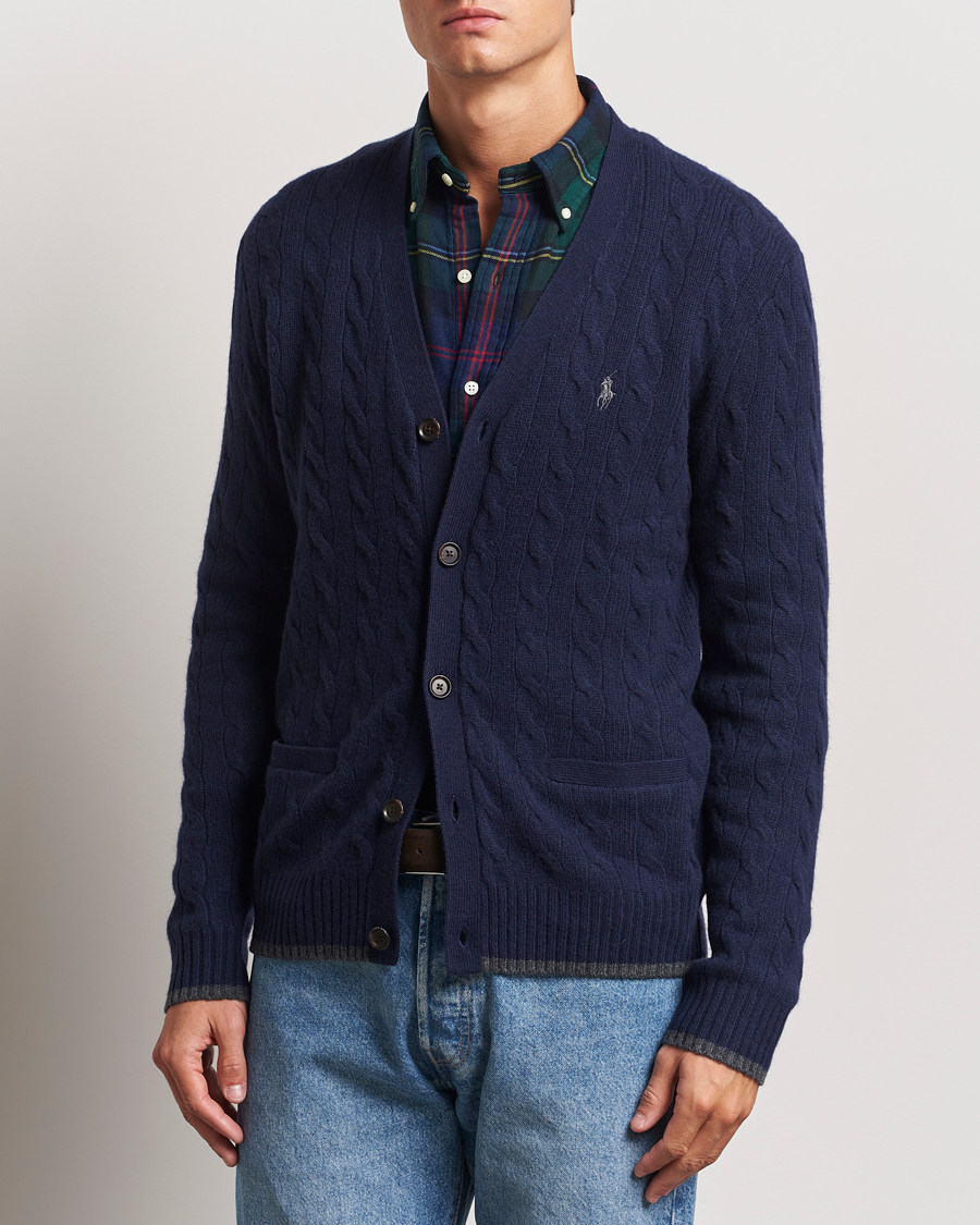 Hombres |  | Polo Ralph Lauren | Wool/Cashmere Cable Cardigan Hunter Navy