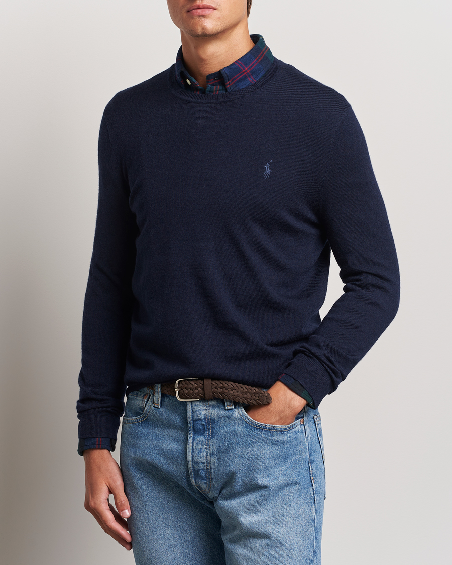 Hombres |  | Polo Ralph Lauren | Merino Crew Neck Pullover Hunter Navy