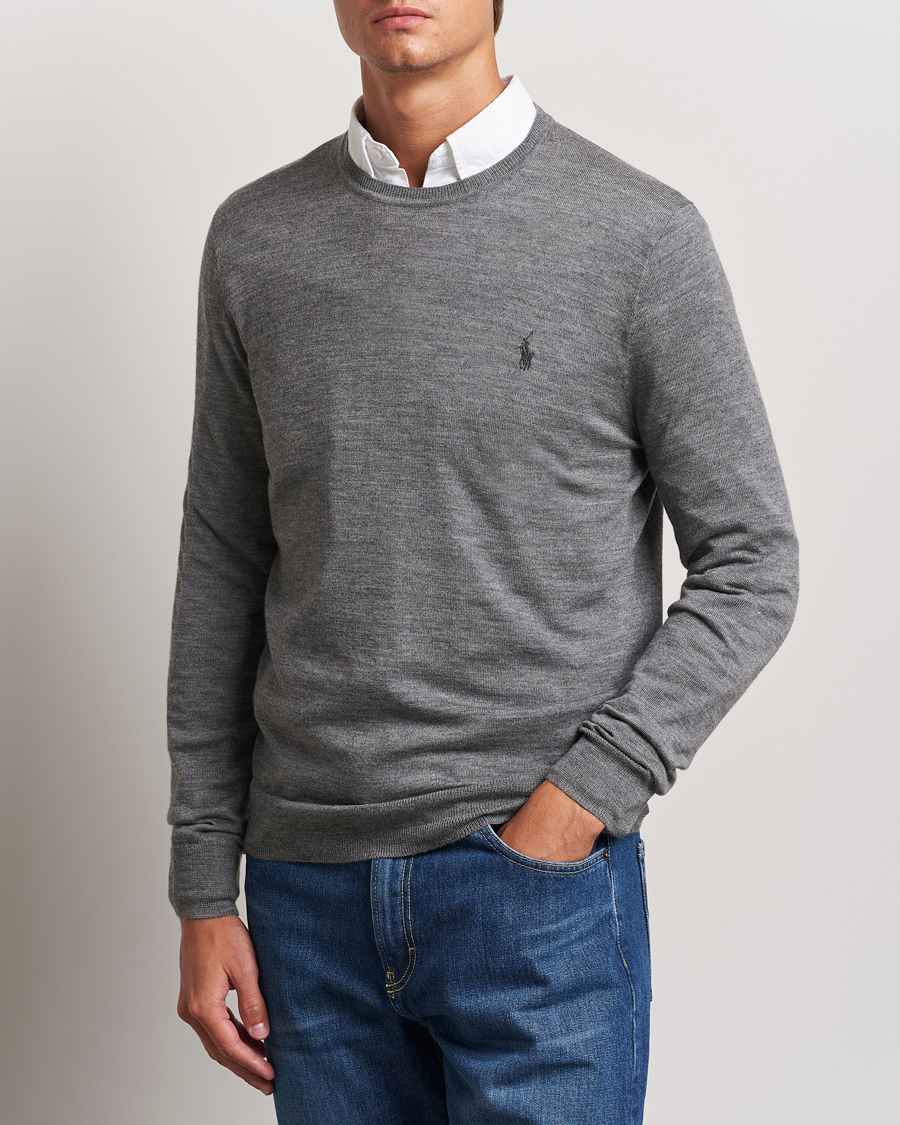 Hombres |  | Polo Ralph Lauren | Merino Crew Neck Pullover Fawn Grey Heather