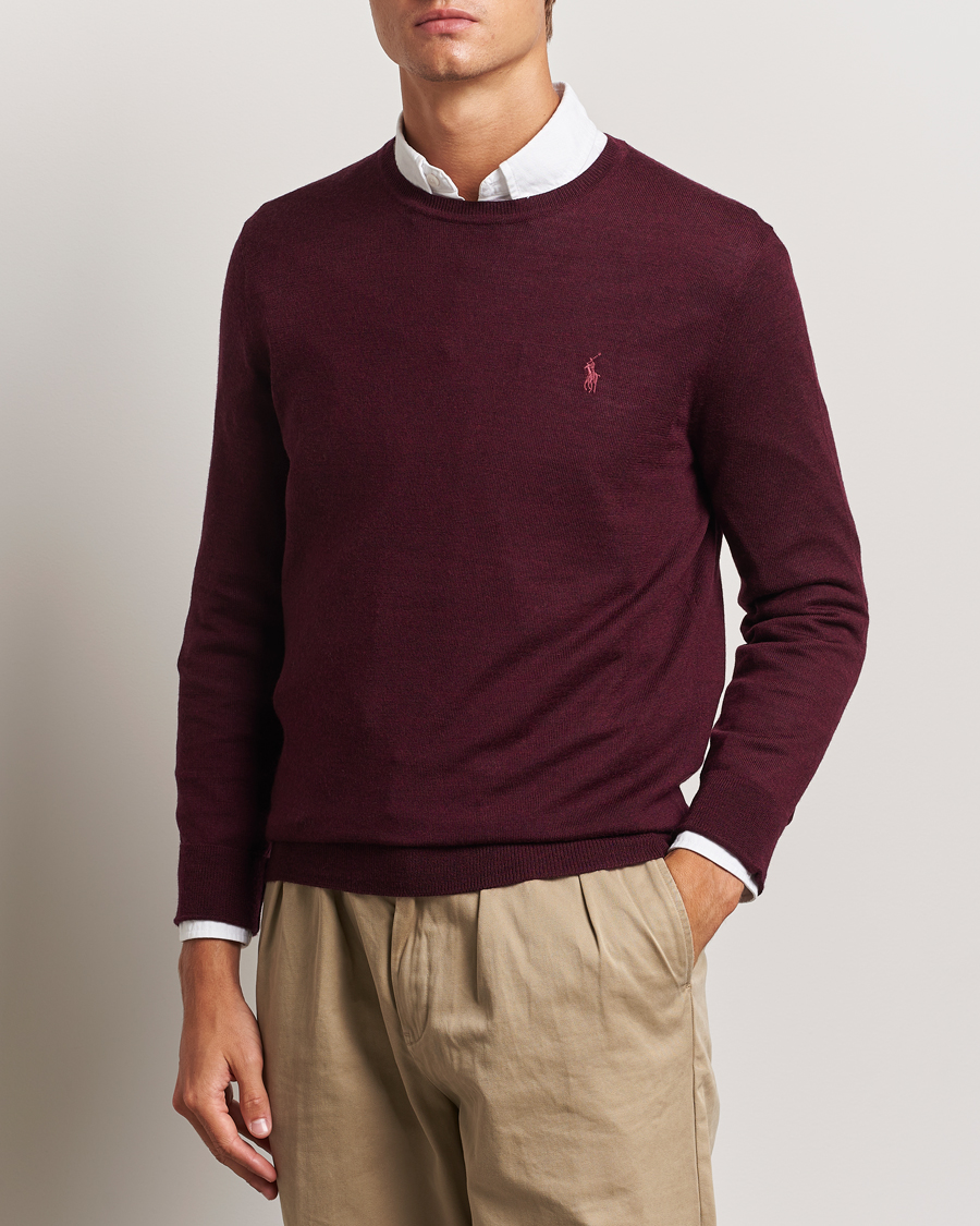 Hombres |  | Polo Ralph Lauren | Merino Crew Neck Pullover Aged Wine Heather