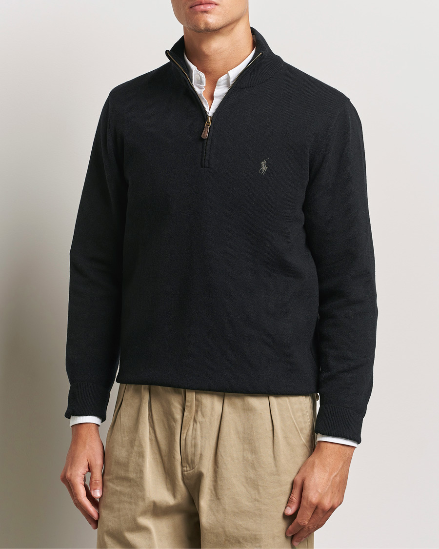 Hombres |  | Polo Ralph Lauren | Merino Half-Zip Sweater Polo Black