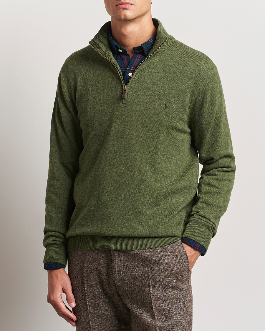 Hombres |  | Polo Ralph Lauren | Merino Half-Zip Sweater Classic Olive Heather