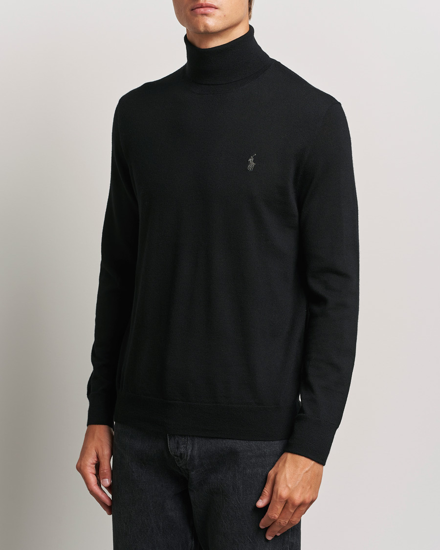 Hombres |  | Polo Ralph Lauren | Merino Knitted Rollneck Polo Black