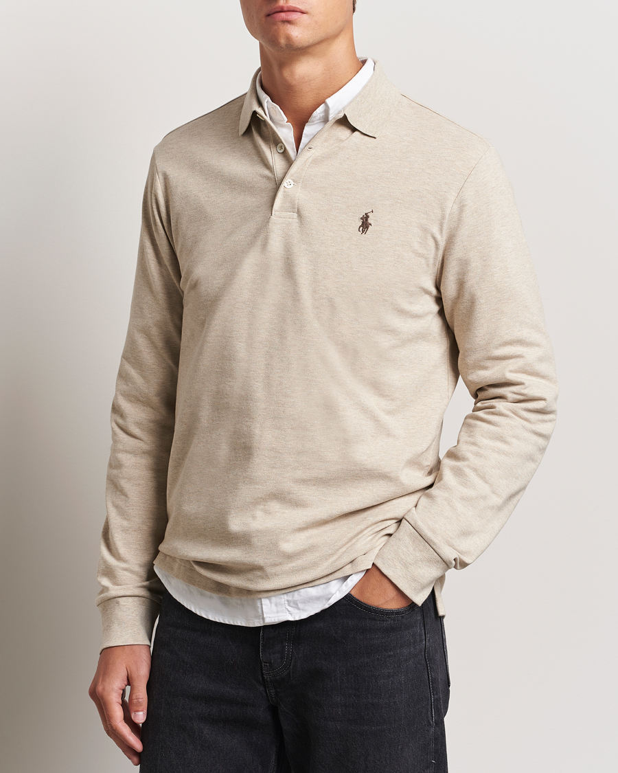 Hombres |  | Polo Ralph Lauren | Custom Slim Fit Long Sleeve Polo Expedition Dune Heather