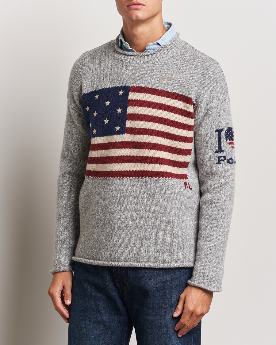 Hombres |  | Polo Ralph Lauren | Wool Flag Sweater Grey Combo