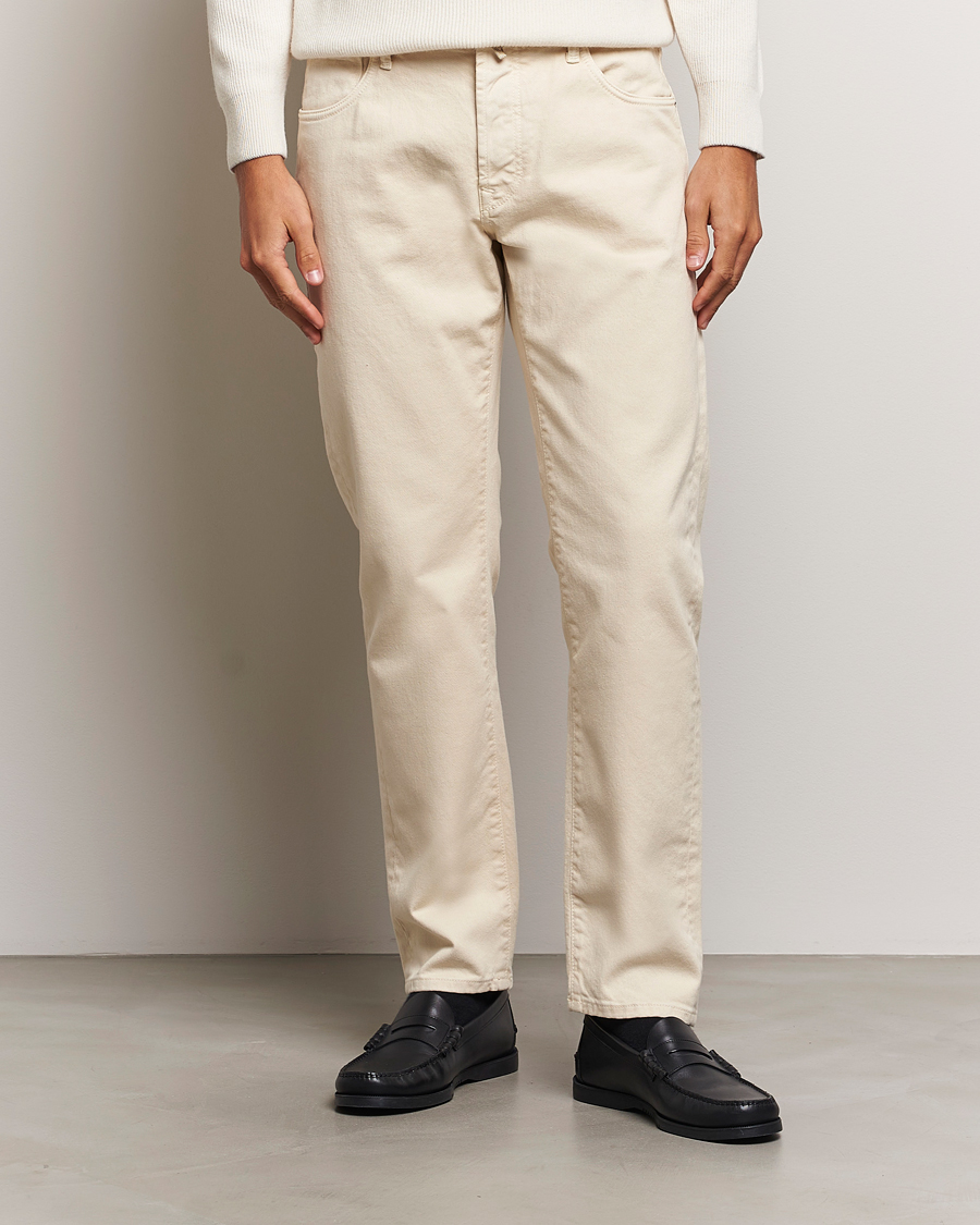 Hombres |  | Incotex | 5-Pocket Bull Denim Pants Off White