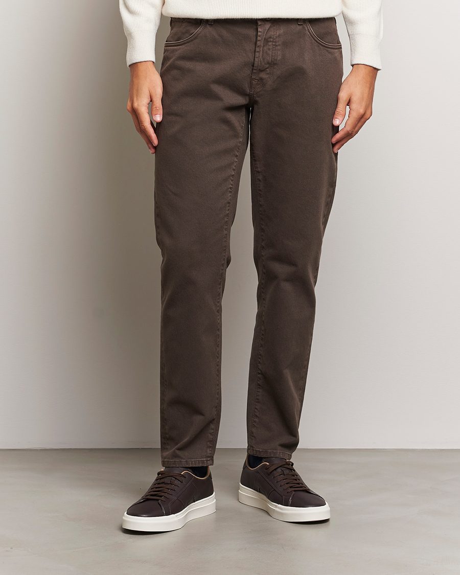 Hombres |  | Incotex | 5-Pocket Bull Denim Pants Dark Brown