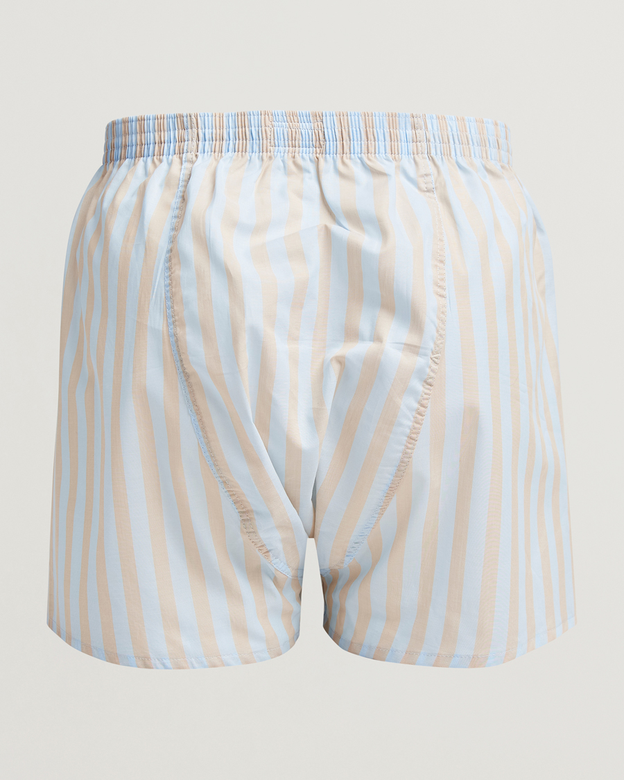 Hombres |  | Derek Rose | Classic Fit Woven Cotton Boxer Shorts Light Blue