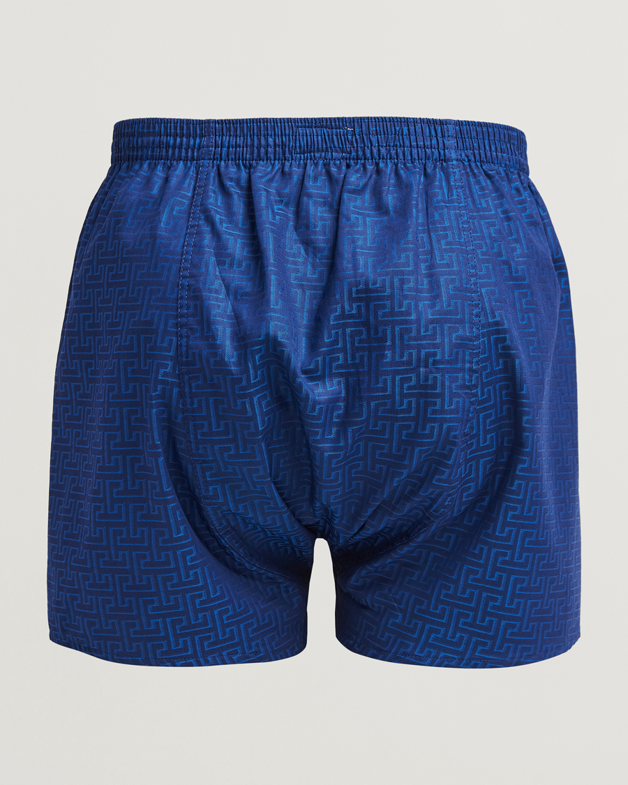 Hombres |  | Derek Rose | Classic Fit Woven Cotton Boxer Shorts Navy