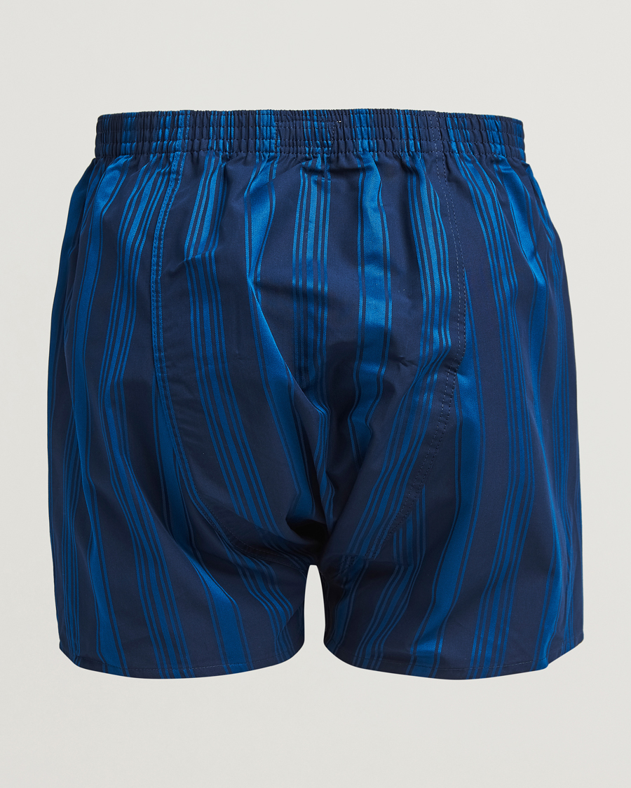 Hombres |  | Derek Rose | Classic Fit Woven Cotton Boxer Shorts Navy