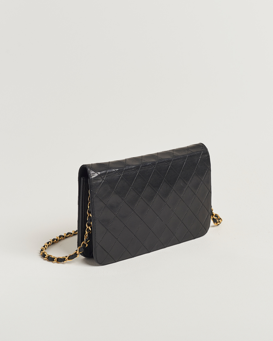 Hombres | Chanel Pre-Owned Single Full Flap Bag Black Lambskin | Chanel Pre-Owned | Single Full Flap Bag Black Lambskin