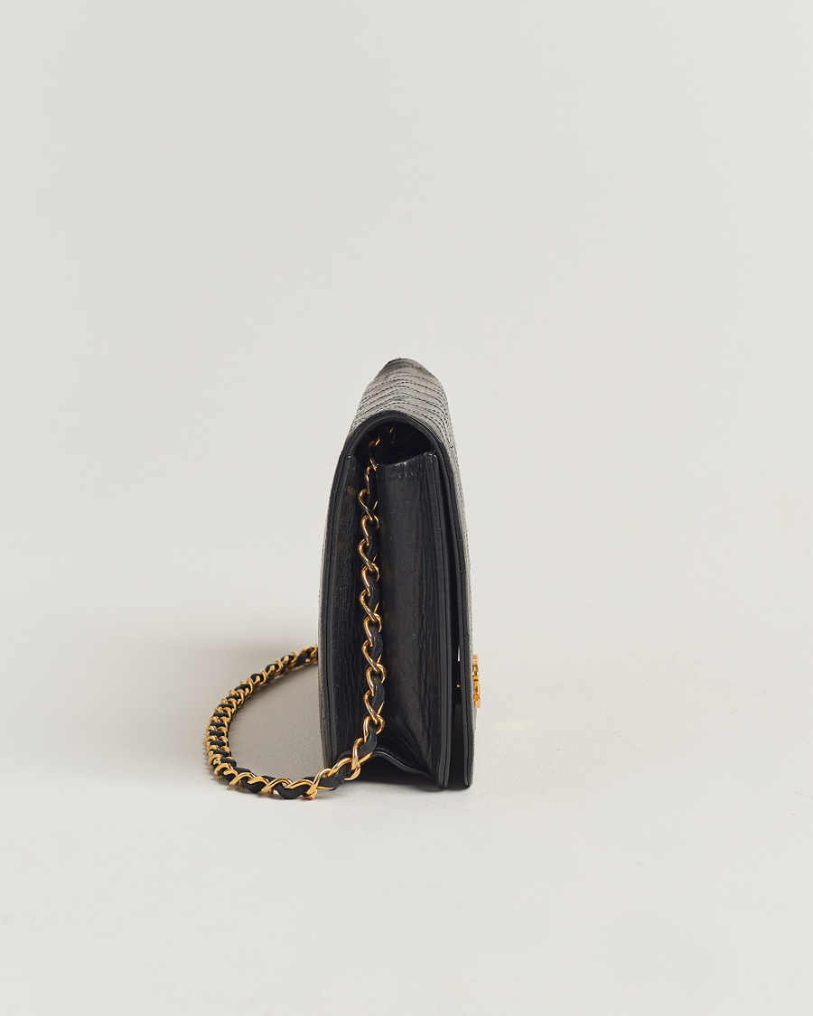 Hombres | Chanel Pre-Owned Single Full Flap Bag Black Lambskin | Chanel Pre-Owned | Single Full Flap Bag Black Lambskin