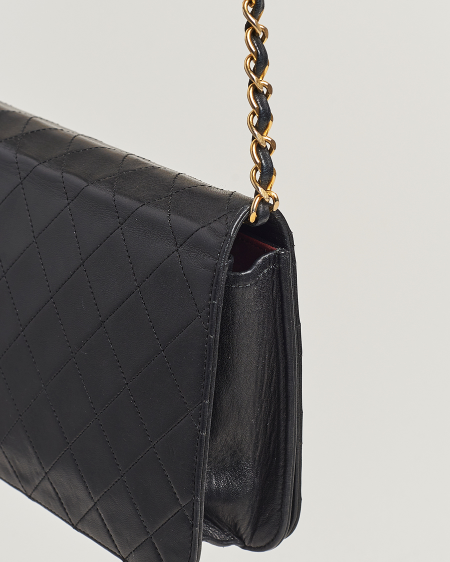 Hombres | Chanel Pre-Owned Single Full Flap Bag Black Lambskin | Chanel Pre-Owned | Single Full Flap Bag Black Lambskin