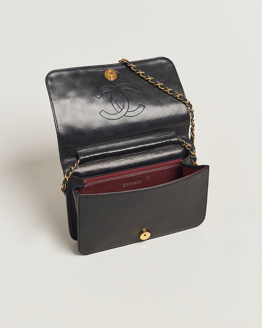 Hombres | Chanel Pre-Owned Single Full Flap Bag Black Lambskin | Chanel Pre-Owned | Single Full Flap Bag Black Lambskin