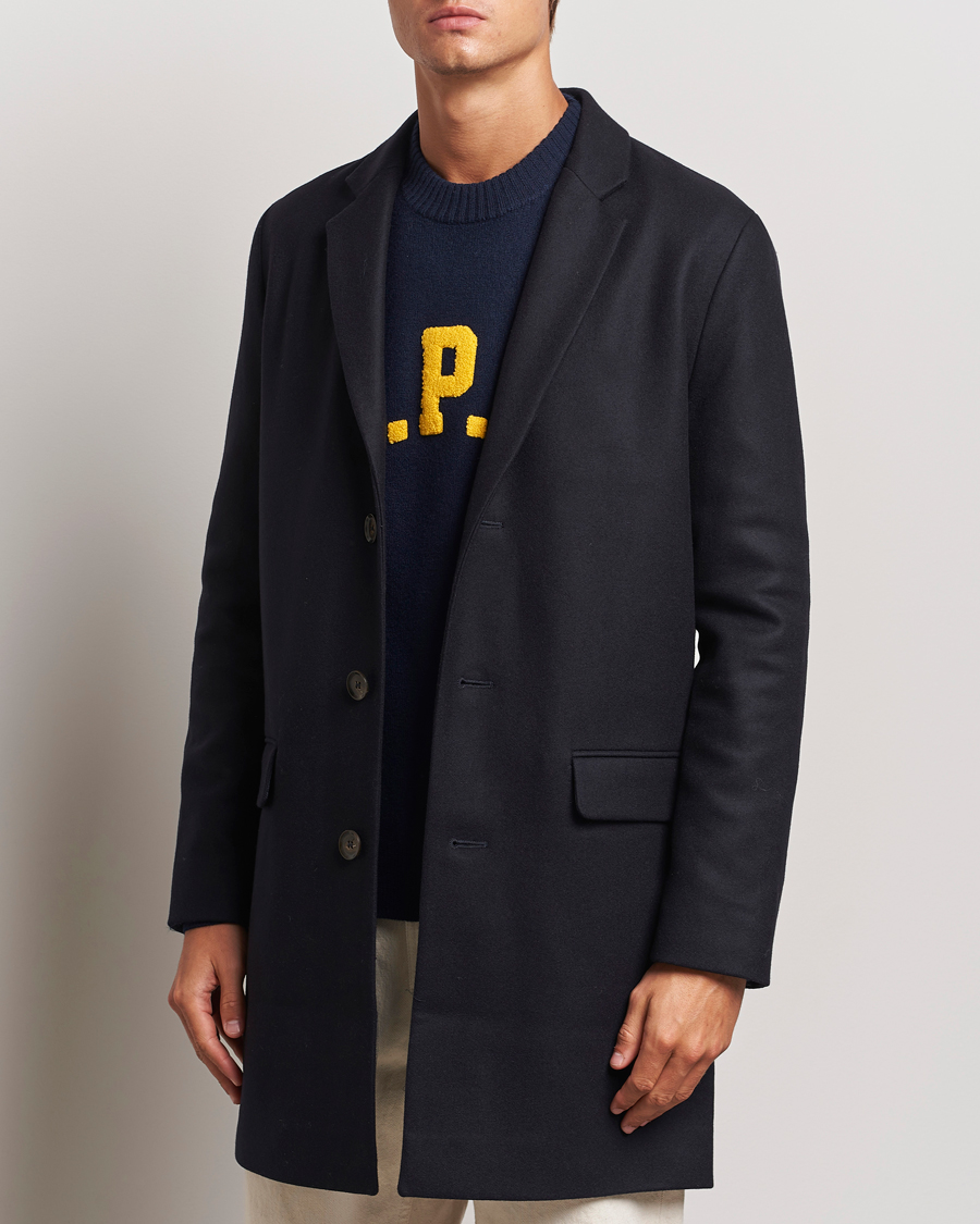 Hombres | Chaquetas de otoño | A.P.C. | Visconti Wool/Cashmere Coat Dark Blue