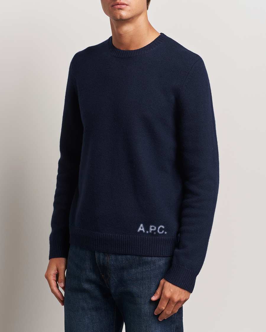 Hombres | Jerseys de punto | A.P.C. | Edward Merino Wool Sweater Dark Navy