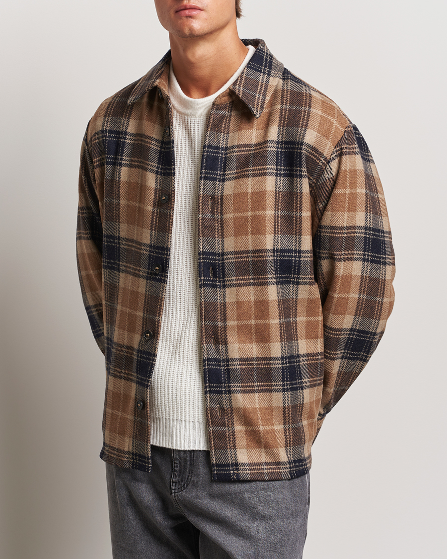 Hombres |  | A.P.C. | Bobby Wool Checked Overshirt Beige Check