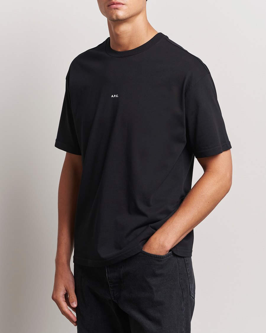 Hombres | Camisetas | A.P.C. | Boxy Micro Center Logo T-Shirt Black