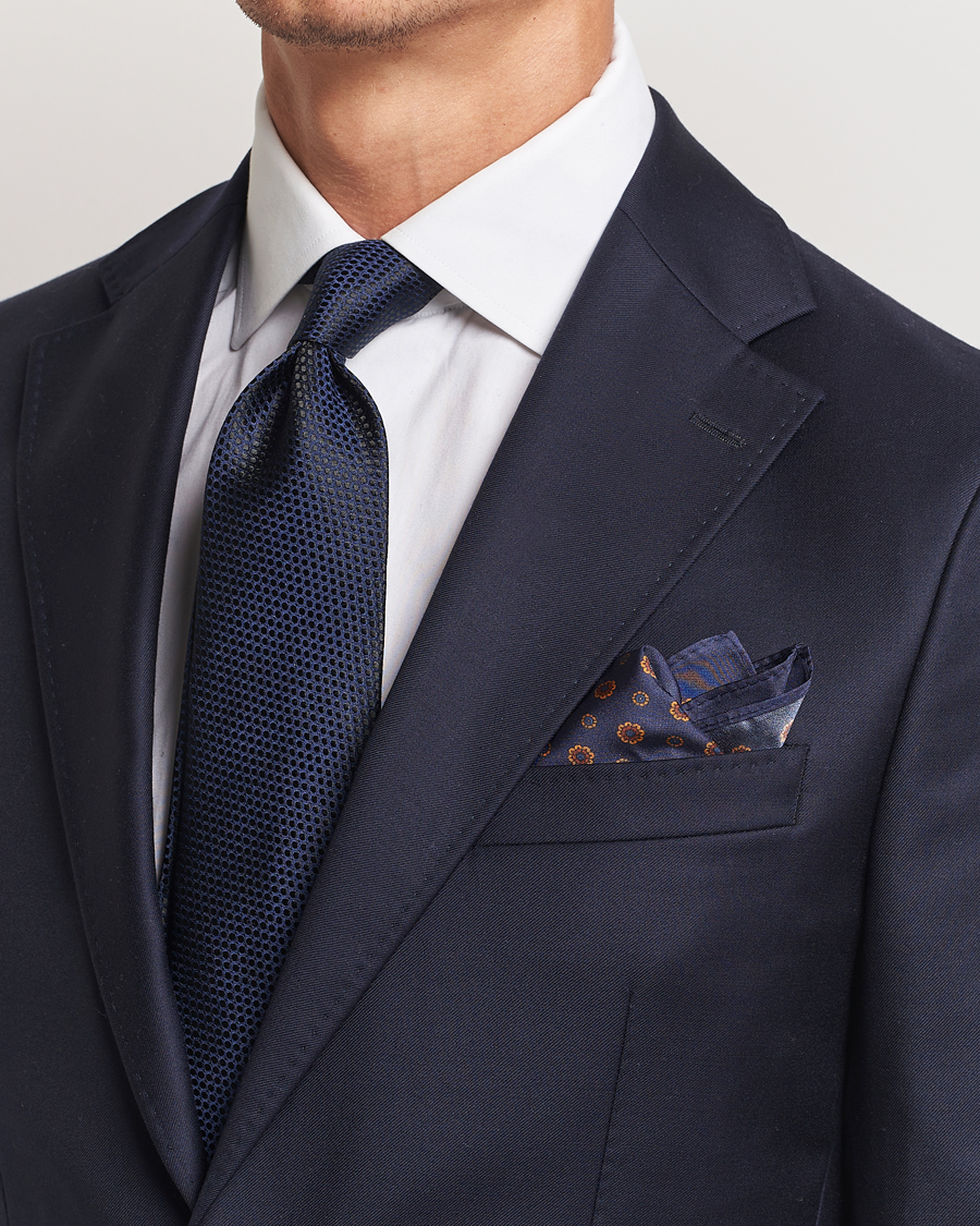 Hombres |  | Amanda Christensen | Box Set Silk 8 cm Tie And Pocket Square Navy