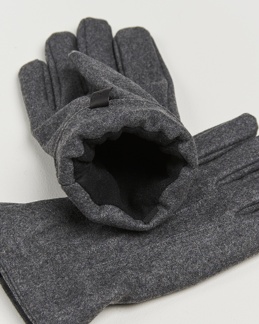 Hombres |  | Amanda Christensen | Lined Wool Gloves Grey Melange