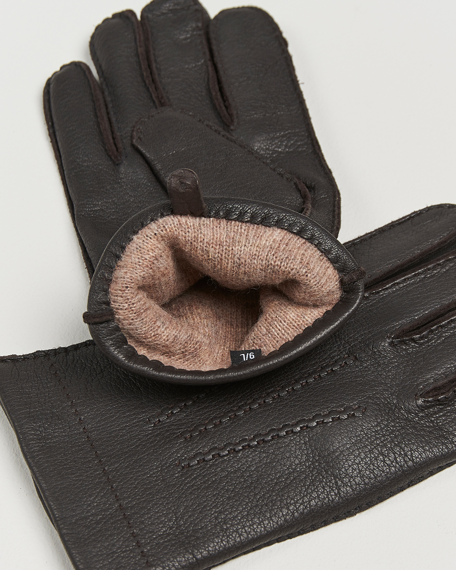 Hombres | Guantes | Amanda Christensen | Lined Deerskin Gloves Brown