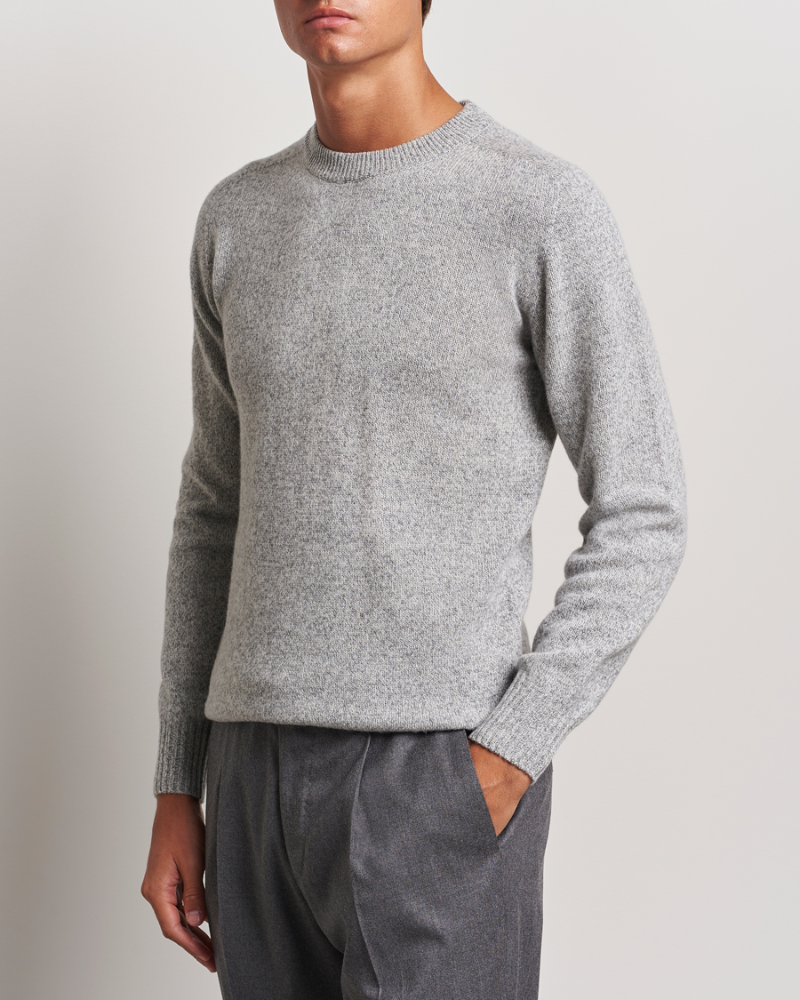 Hombres | Altea | Altea | Wool/Cashmere Crew Neck Pullover Grey Melange