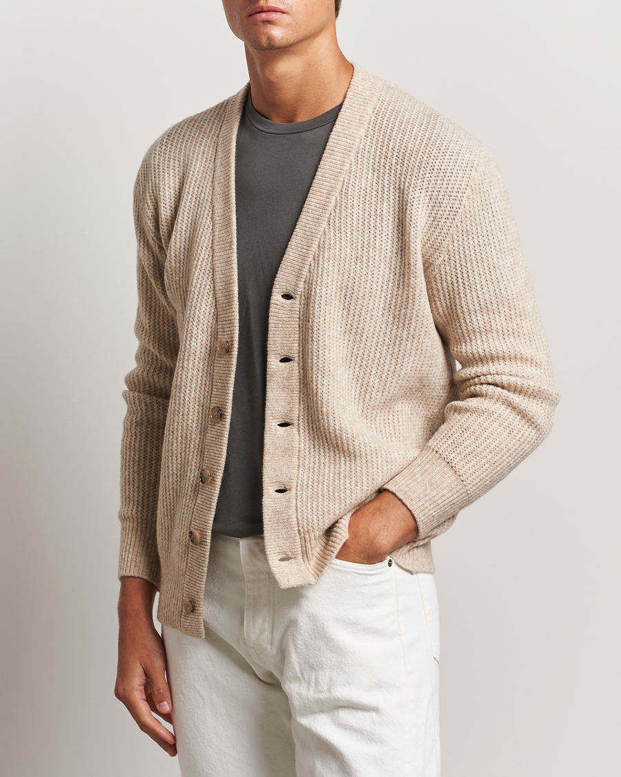 Hombres |  | Altea | Soft Rib Stich Cardigan Cream