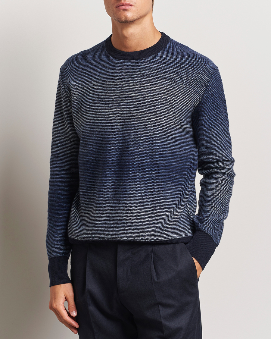 Hombres |  | Altea | Jacquard Stripe Sweater Navy