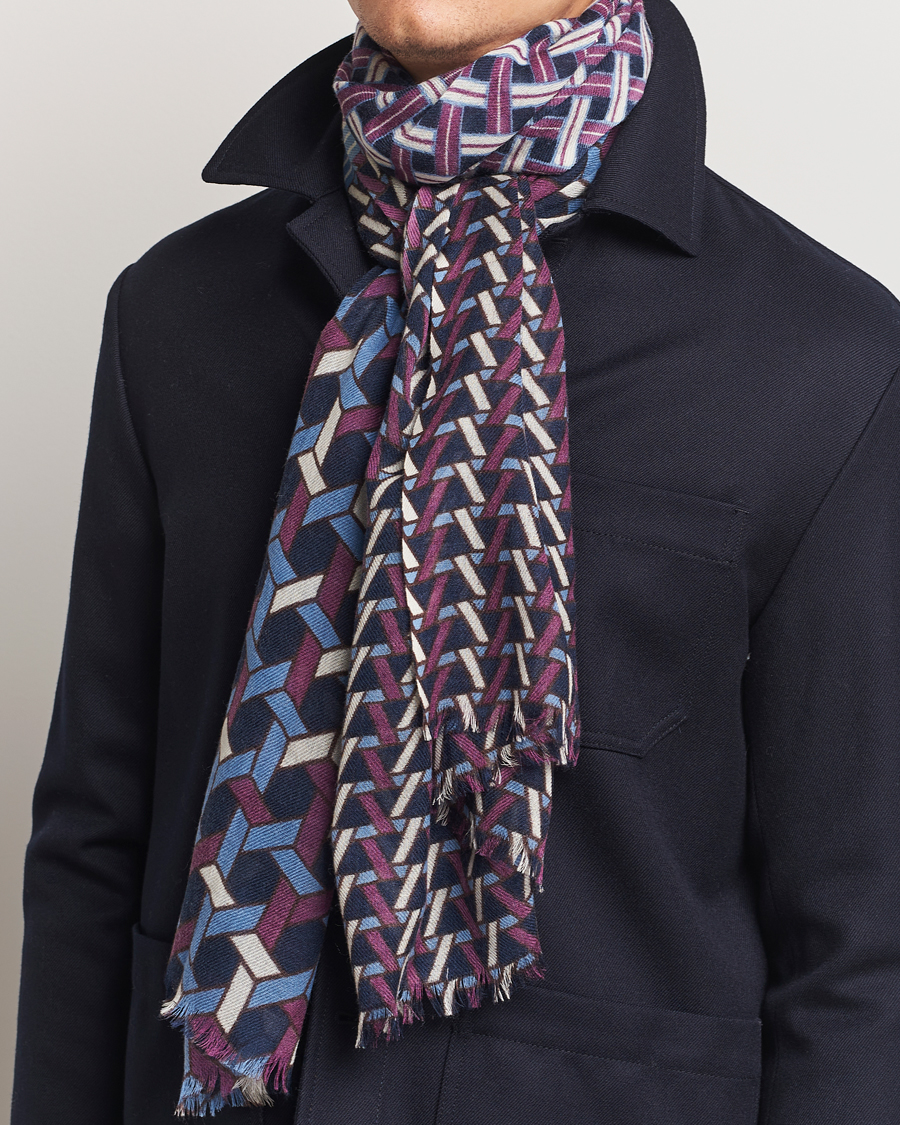 Hombres |  | Altea | Printed Wool Scarf Navy