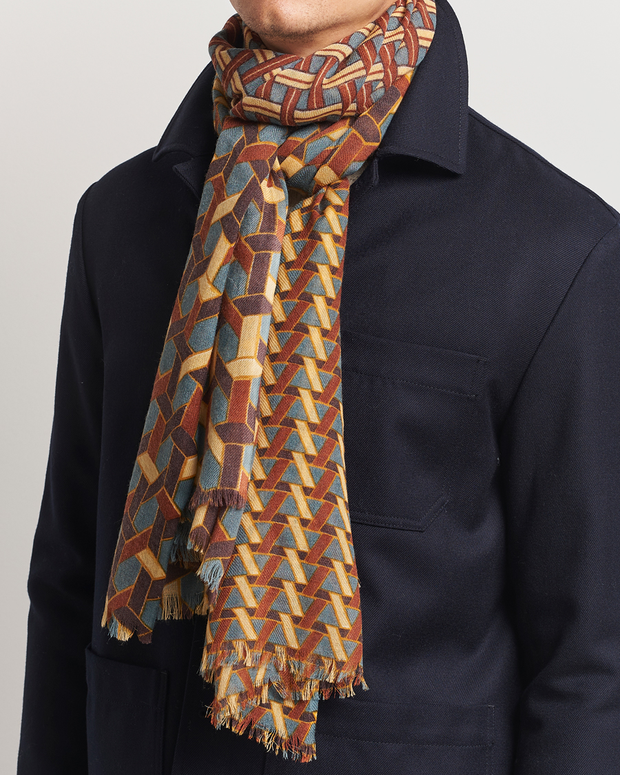 Hombres |  | Altea | Printed Wool Scarf Orange