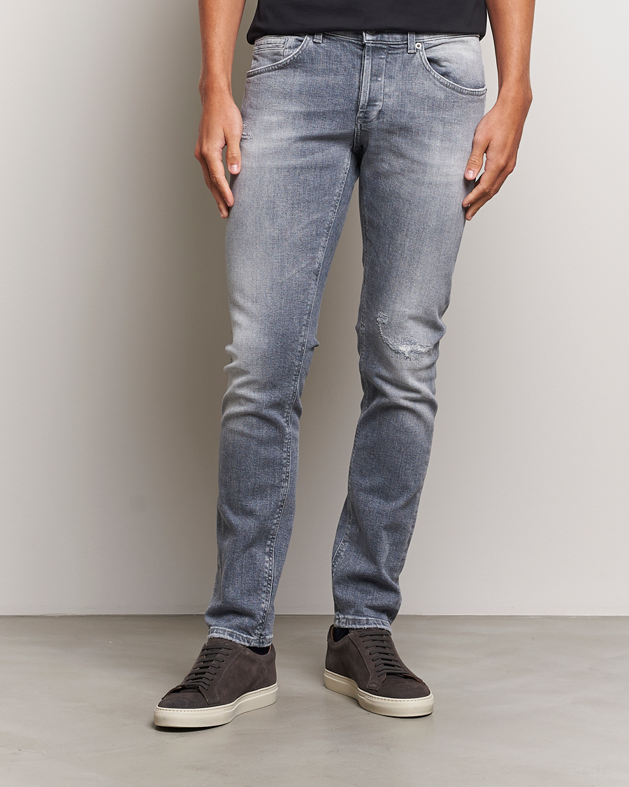 Hombres |  | Dondup | George Light Distressed Jeans Light Grey
