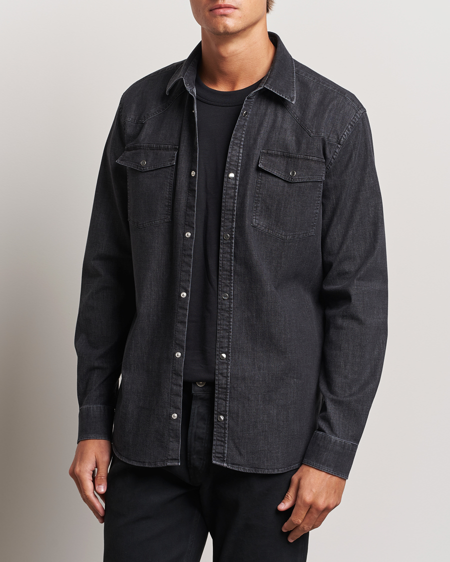 Hombres |  | Dondup | Slim Fit Denim Shirt Washed Black