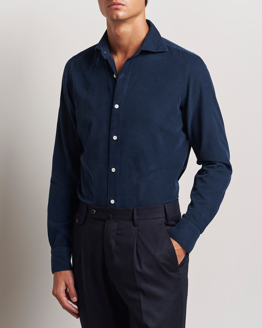 Hombres |  | Finamore Napoli | Gaeta Corduroy Shirt Navy